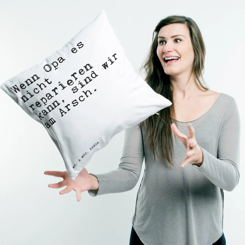 Cushion Wenn Opa es nicht... settee, 40x40, sofa, soft, bed, pad, fluffy, Pillow, pillow case, pillows, 40 x 40, bedroom, couch, cushion, saying, sayings, funny, wisdom, quotes, Sayings Proverbs Wisdom Quotes Funny Wisdom Words