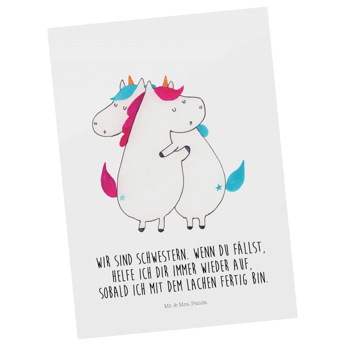 Postkarte Einhörner Umarmen Ansichtskarten, Motivkarte, Fotokarte, kunstkarte, Kunstkarten, Grußkarte, einzelkarte, Ansichtskarte, bildkarte, Postkarten, Postkarte, spruchkarte, Designkarte, Unicorn, Einhorn, Einhörner, Einhorn Deko, Freundinnen, Schwestern, Sister, Liebe, Freundin, Familie, BFF, Geschwister, Schwester