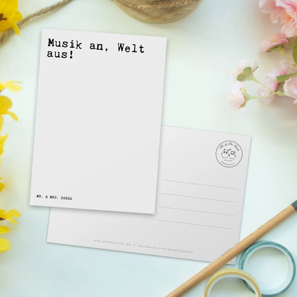 Postkarte Musik an, Welt aus!... spruchkarte, Grußkarte, Motivkarte, Postkarten, Designkarte, kunstkarte, bildkarte, Fotokarte, Ansichtskarten, Ansichtskarte, Postkarte, einzelkarte, Kunstkarten, Sprüche, Lustige Sprüche, Weisheiten, Zitate, Spruch, Spruch Geschenke, Spruch Sprüche Weisheiten Zitate Lustig Weisheit Worte