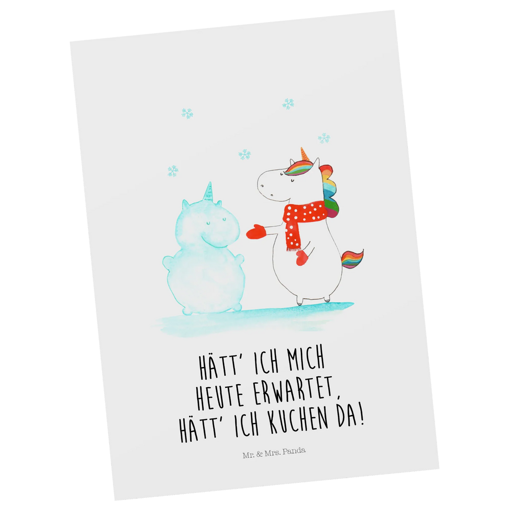 Pocztówka jednorożec Bałwan Postkarte, Geburtstagskarte, Einladung, Einladungskarte, Einladungskarten Geburtstag, Geschenkkarte, Karte, Ansichtskarten, Grußkarte, Dankeskarte, Einladung Geburtstag, Ansichtskarte, Einhorn, Einhörner, Einhorn Deko, Unicorn, Schnee, kalt, X-Mas, Winter, Schneemann, Weihnachten, Handschuhe, Mütze, Kuchen
