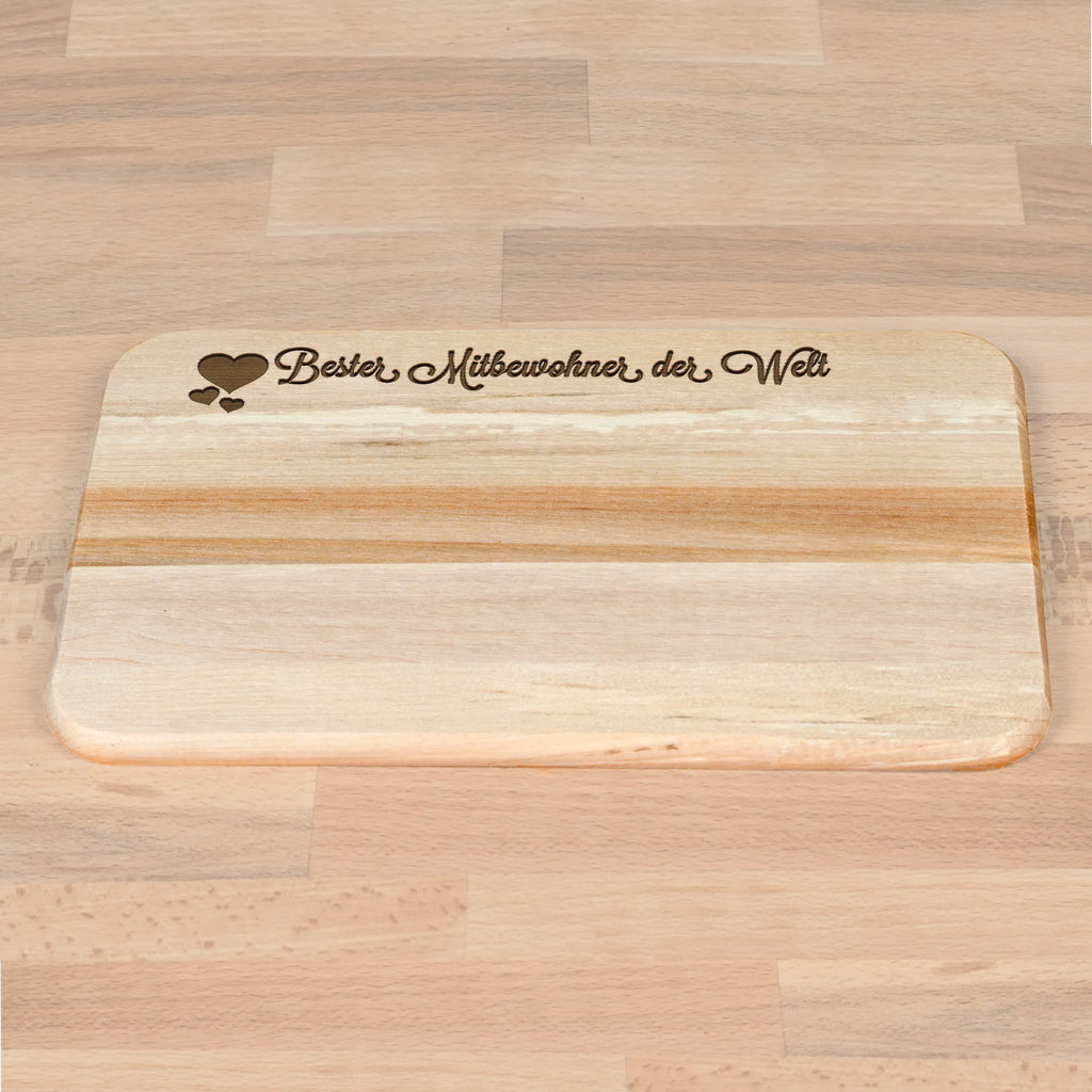 Śniadaniowa deska Mitbewohner Holzbrett, Schneidebrett, Küchenbrett, Frühstücksbrett, Schneidebrett Holz, Frühstücksbrettchen, Herz Liebe Verliebt Dankeschön Geburtstag Bester Beste Bedanken