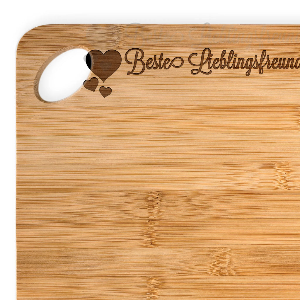 Bambus - deska do krojenia Lieblingsfreundin Schneidebrett, Brett, Holzbrett, Hackbrett, Holzbrettchen, Servierbrett, Küchenbrett, Frühstücksbrett, Herz Liebe Verliebt Dankeschön Geburtstag Bester Beste Bedanken