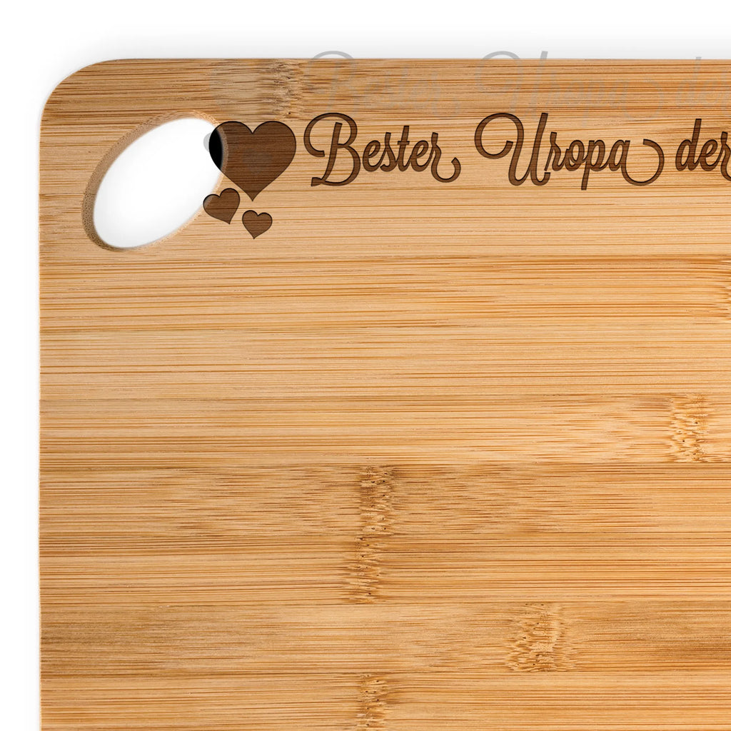 Bamboo chopping board Uropa nature, carving board, robust, dulcimer, solid, breakfast board, board, cutting block, slices, bamboo, breakfast, kitchen board, kitchen, wood, cutting board, engraving, Heart Love In Love Thank You Birthday Best Best Thank You