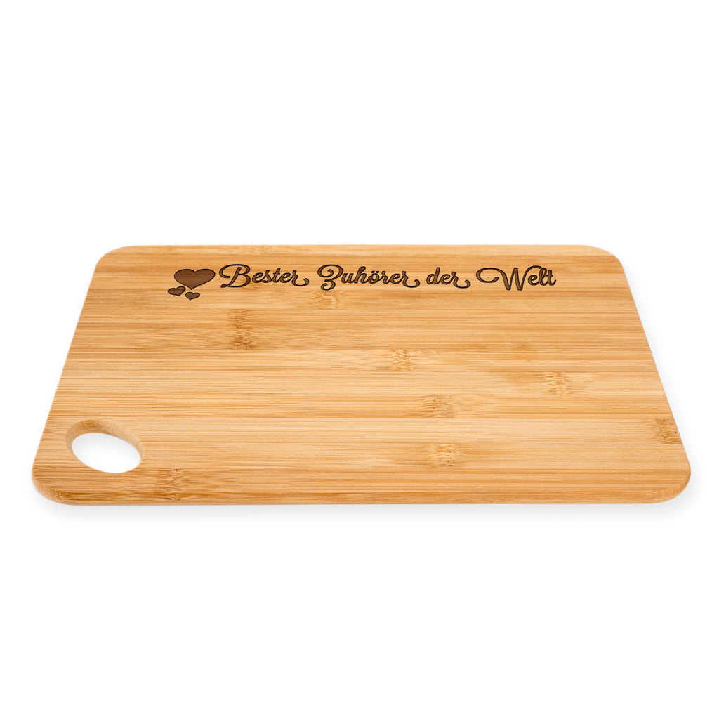 Bamboo chopping board Zuhörer robust, kitchen board, cutting board, wood, solid, nature, kitchen, breakfast, breakfast board, bamboo, engraving, carving board, cutting block, slices, board, dulcimer, Heart Love In Love Thank You Birthday Best Best Thank You