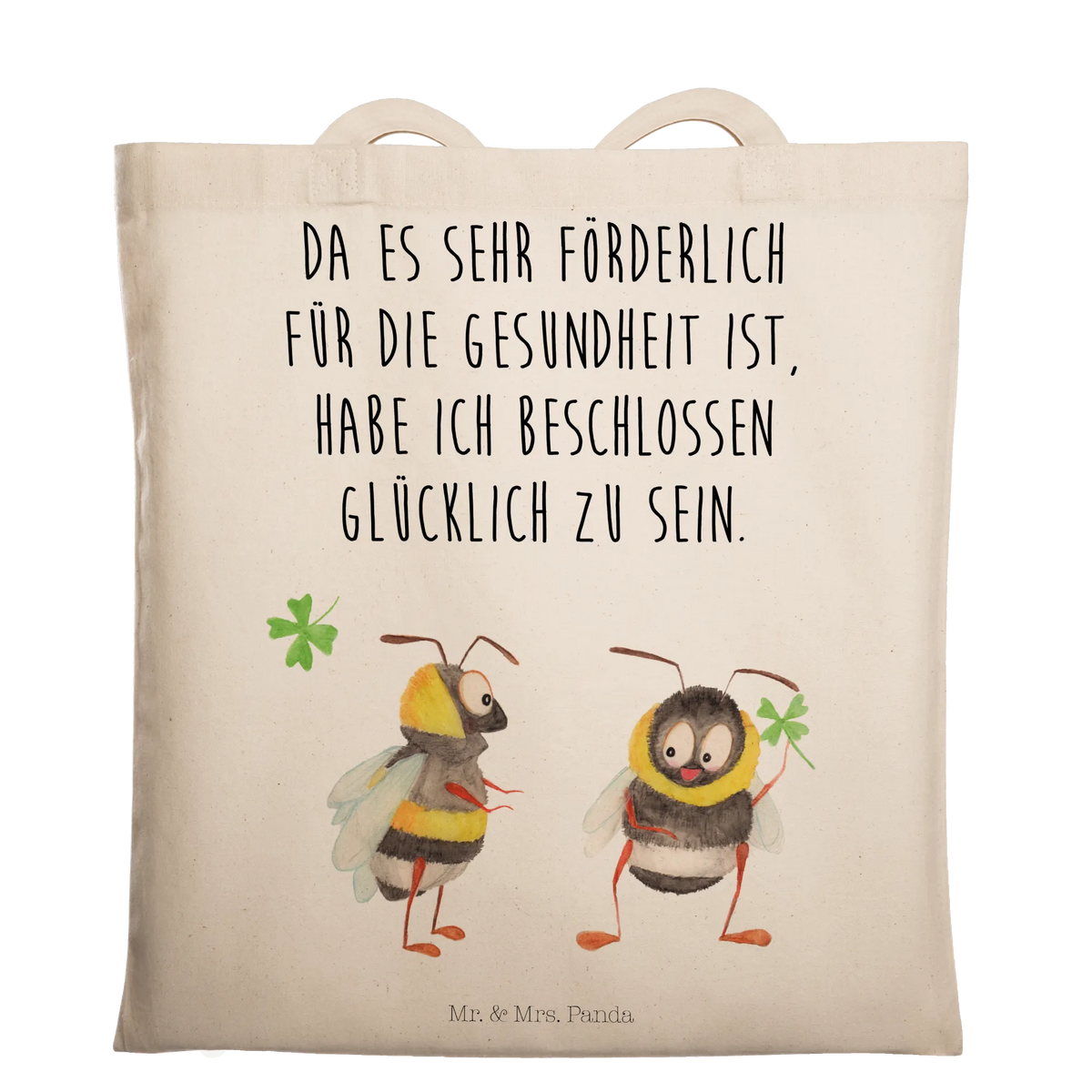 Tote bag bumblebees shamrock hand drawn, animal lover, cute animal motives, small animals, good mood, gift ideas, gifts, card, cute, funny sayings, special gifts, saying happy, saying beautiful, bumblebee, be happy, bee decoration, saying positive, become happy
