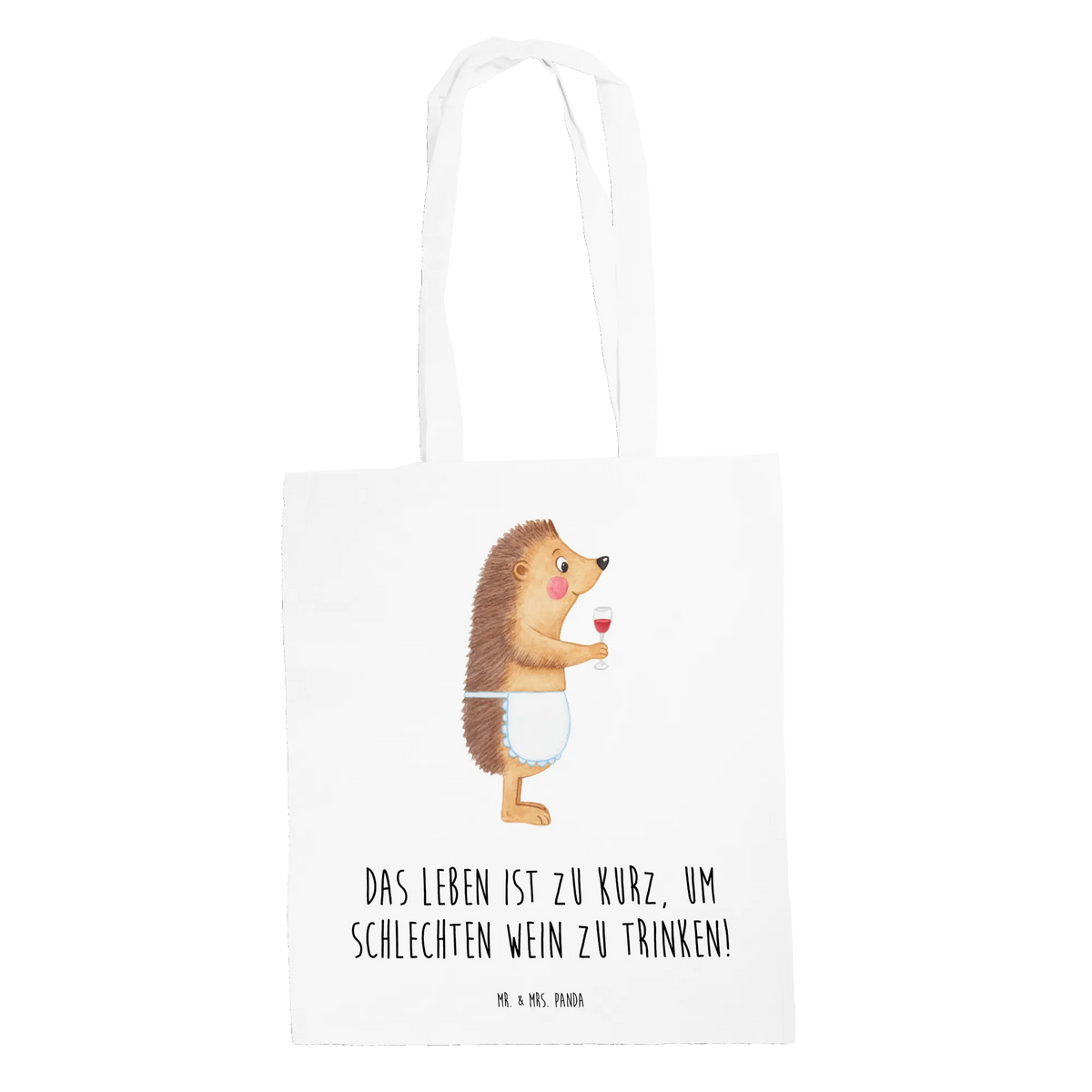 Tote bag Hedgehog wine hand drawn, animal lover, cute animal motives, small animals, good mood, gift ideas, gifts, card, cute, funny sayings, special gifts, white wine, gift wine drinker, gift wine lover, drinking wine, wine decoration, wine glass, wine saying, red wine