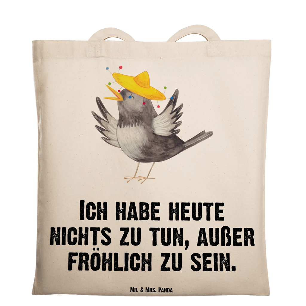 Tragetasche Rabe Sombrero Baumwolltasche, tote bag, Tüte, Strandtasche, uni tasche, Einkaufsbeutel, Tasche, Stoffbeutel, Einkaufstasche, Leinentasche, Stofftasche, bedruckte tasche, Jutebeutel, unitasche, Jutetasche, Badetasche, Statementbeutel, Beutel, Beuteltasche, Umhängetasche, Tragetasche, Henkeltasche, Schultertasche, Alltagstasche, Einkaufstüte, Schultasche, büchertasche, shopping tasche, Laptoptasche, Shopper, baumwollbeutel, Tiere, lustige Sprüche, Gute Laune, Tiermotive, froh, Motivation, Vogel, Elster, Vögel, glücklich sein, Spruch positiv, fröhlich sein, Glück Spruch, Rabe