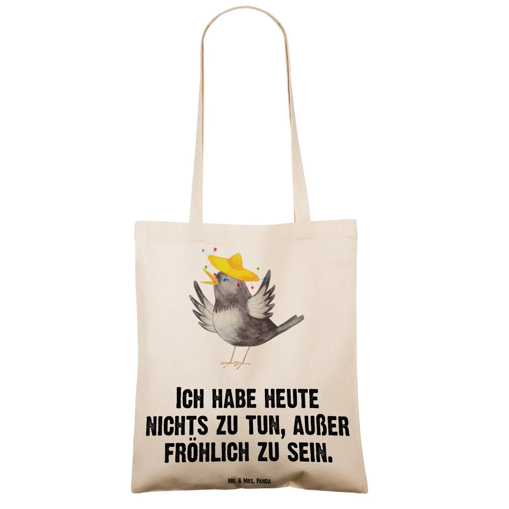 Tragetasche Rabe Sombrero Baumwolltasche, tote bag, Tüte, Strandtasche, uni tasche, Einkaufsbeutel, Tasche, Stoffbeutel, Einkaufstasche, Leinentasche, Stofftasche, bedruckte tasche, Jutebeutel, unitasche, Jutetasche, Badetasche, Statementbeutel, Beutel, Beuteltasche, Umhängetasche, Tragetasche, Henkeltasche, Schultertasche, Alltagstasche, Einkaufstüte, Schultasche, büchertasche, shopping tasche, Laptoptasche, Shopper, baumwollbeutel, Tiere, lustige Sprüche, Gute Laune, Tiermotive, froh, Motivation, Vogel, Elster, Vögel, glücklich sein, Spruch positiv, fröhlich sein, Glück Spruch, Rabe