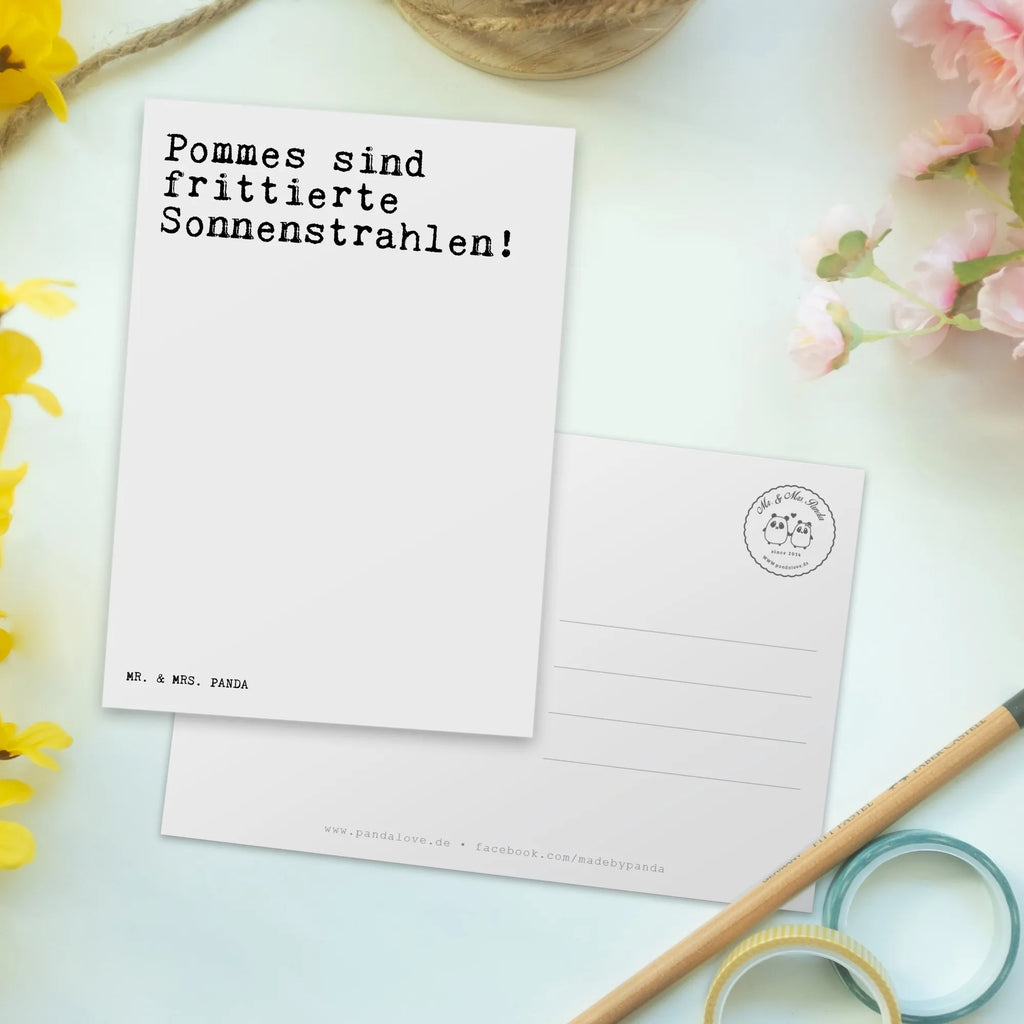 Postcard Pommes sind frittierte Sonnenstrahlen!... card, invitation, paper, gift, Postcard, invitation card, postcards, gift card, letter, saying, sayings, funny, wisdom, quotes, Sayings Proverbs Wisdom Quotes Funny Wisdom Words