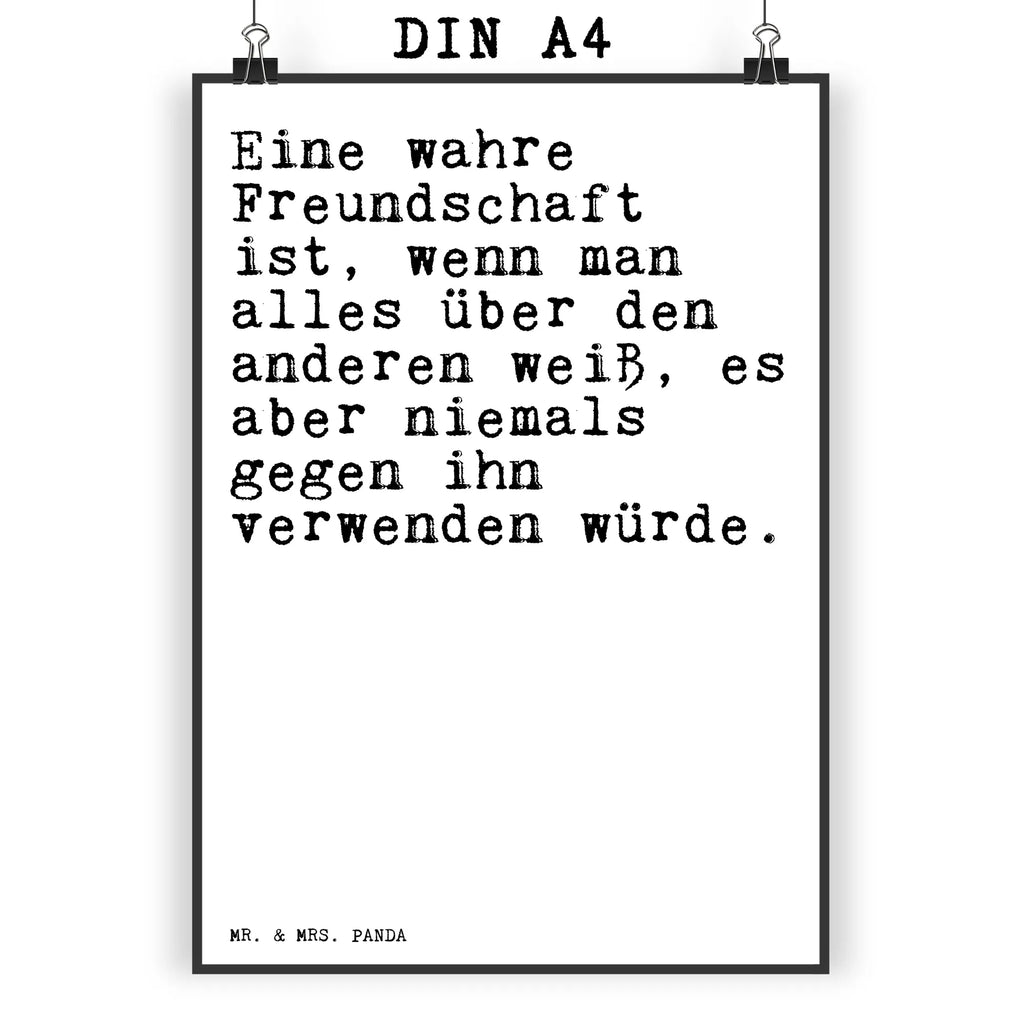 Poster Eine wahre Freundschaft ist,... Poster, Wandposter, Bild, Wanddeko, Küchenposter, Kinderposter, Wanddeko Bild, Raumdekoration, Wanddekoration, Handgemaltes Poster, Mr. & Mrs. Panda Poster, Designposter, Kunstdruck, Posterdruck, Spruch, Sprüche, lustige Sprüche, Weisheiten, Zitate, Spruch Geschenke, Spruch Sprüche Weisheiten Zitate Lustig Weisheit Worte