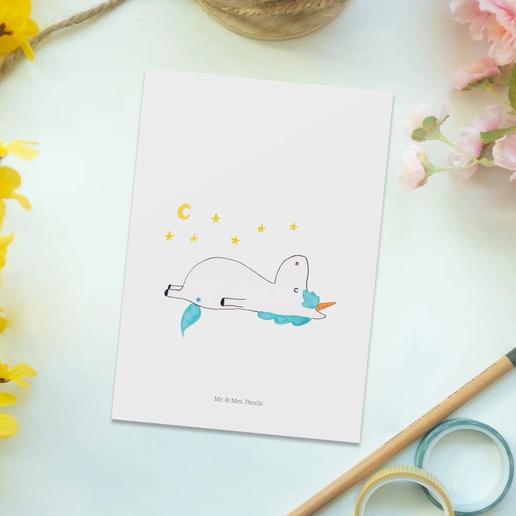 Pocztówka Jednorożec gwiaździste niebo Designkarte, Ansichtskarten, spruchkarte, bildkarte, Postkarten, Kunstkarten, Motivkarte, Postkarte, Fotokarte, einzelkarte, Grußkarte, kunstkarte, Ansichtskarte, Unicorn, Einhorn, Einhörner, Einhorn Deko, Verrückt, Dachschaden, Sterne, Sternenhimmel