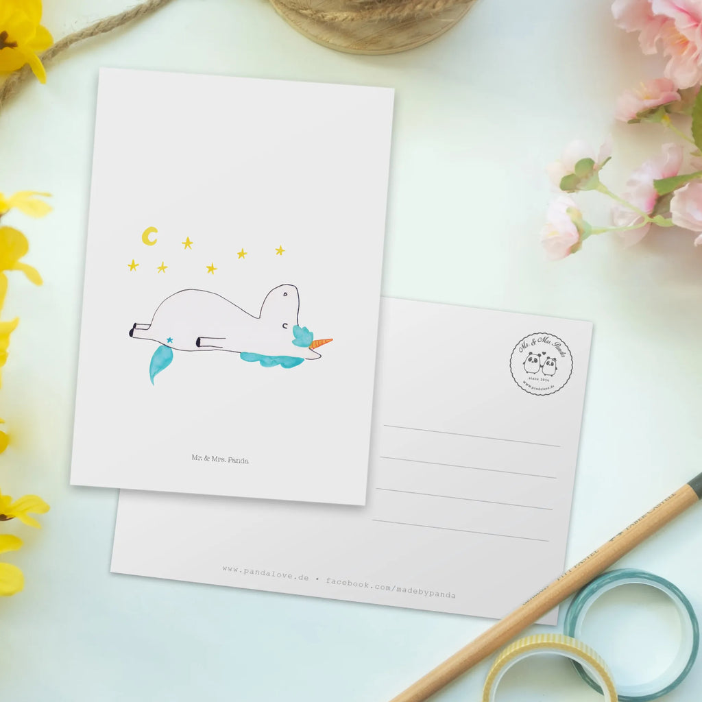 Pocztówka Jednorożec gwiaździste niebo Designkarte, Ansichtskarten, spruchkarte, bildkarte, Postkarten, Kunstkarten, Motivkarte, Postkarte, Fotokarte, einzelkarte, Grußkarte, kunstkarte, Ansichtskarte, Unicorn, Einhorn, Einhörner, Einhorn Deko, Verrückt, Dachschaden, Sterne, Sternenhimmel
