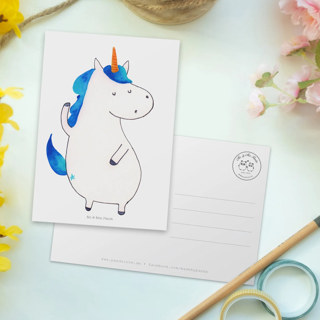 Postkarte Einhorn Mann Fotokarte, Motivkarte, einzelkarte, Postkarte, Kunstkarten, kunstkarte, Designkarte, spruchkarte, Grußkarte, Ansichtskarten, Postkarten, Ansichtskarte, bildkarte, Unicorn, Einhorn, Einhörner, Einhorn Deko, BFF, Familie, Freundin, Bester Freund, Cool, Beste, Hübsch, Party, Mann