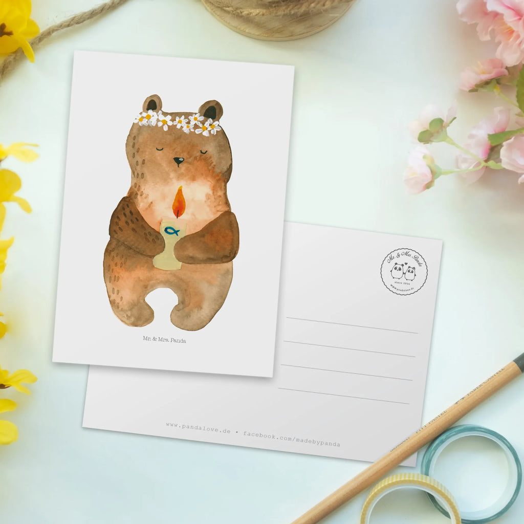 Postcard bear communion Ansichtskarten, Einladungskarten Geburtstag, Grußkarte, Karte, Dankeskarte, Geburtstagskarte, Postkarte, Einladung, Einladung Geburtstag, Geschenkkarte, Einladungskarte, Ansichtskarte, Bär, Teddy, Teddybär, katholisch, Kommunion, Taufkerze, Gottes Segen