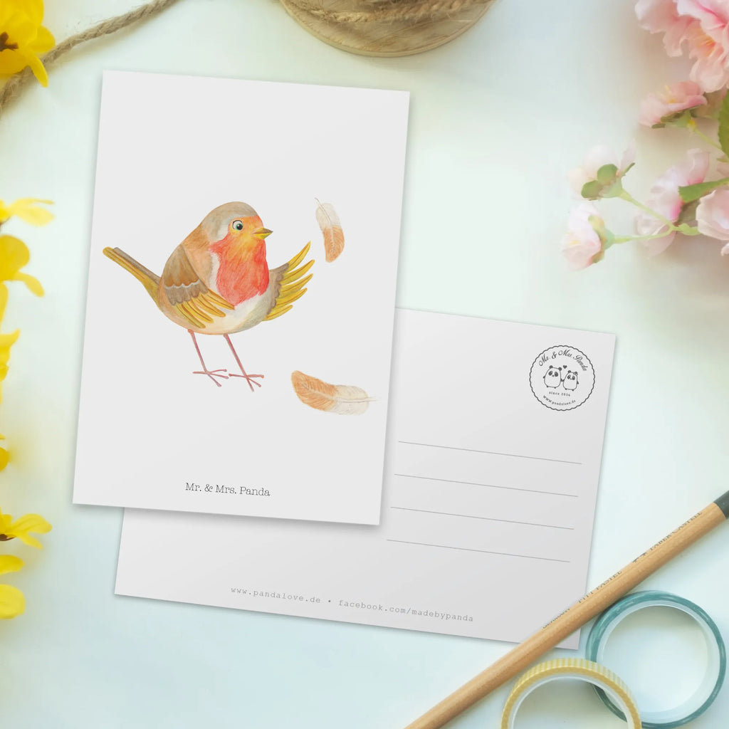 Postcard robin feathers Ansichtskarten, Designkarte, kunstkarte, Postkarte, Fotokarte, Motivkarte, bildkarte, Postkarten, Kunstkarten, Ansichtskarte, einzelkarte, Grußkarte, spruchkarte, Tiere, Tiermotive, Lustige Sprüche, Gute Laune, Spruch Mut, fliegen, Vogel, Rotkehlchen, Motivation Sprüche, Motivationsbilder, What If I Fall, Spruch Motivation