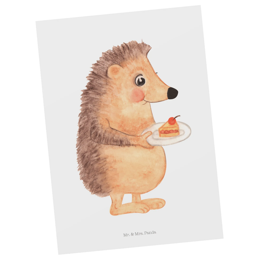 Postcard Hedgehog piece of cake kunstkarte, Grußkarte, Motivkarte, Fotokarte, bildkarte, Ansichtskarten, Kunstkarten, Postkarten, spruchkarte, Postkarte, Designkarte, Ansichtskarte, einzelkarte, Tiere, Lustige Sprüche, Gute Laune, Tiermotive, Kuchen Backen, Backen Geschenk, Geburtstagskuchen, Essen Spruch, Einladung Party, Igel, Kuchen, Torte