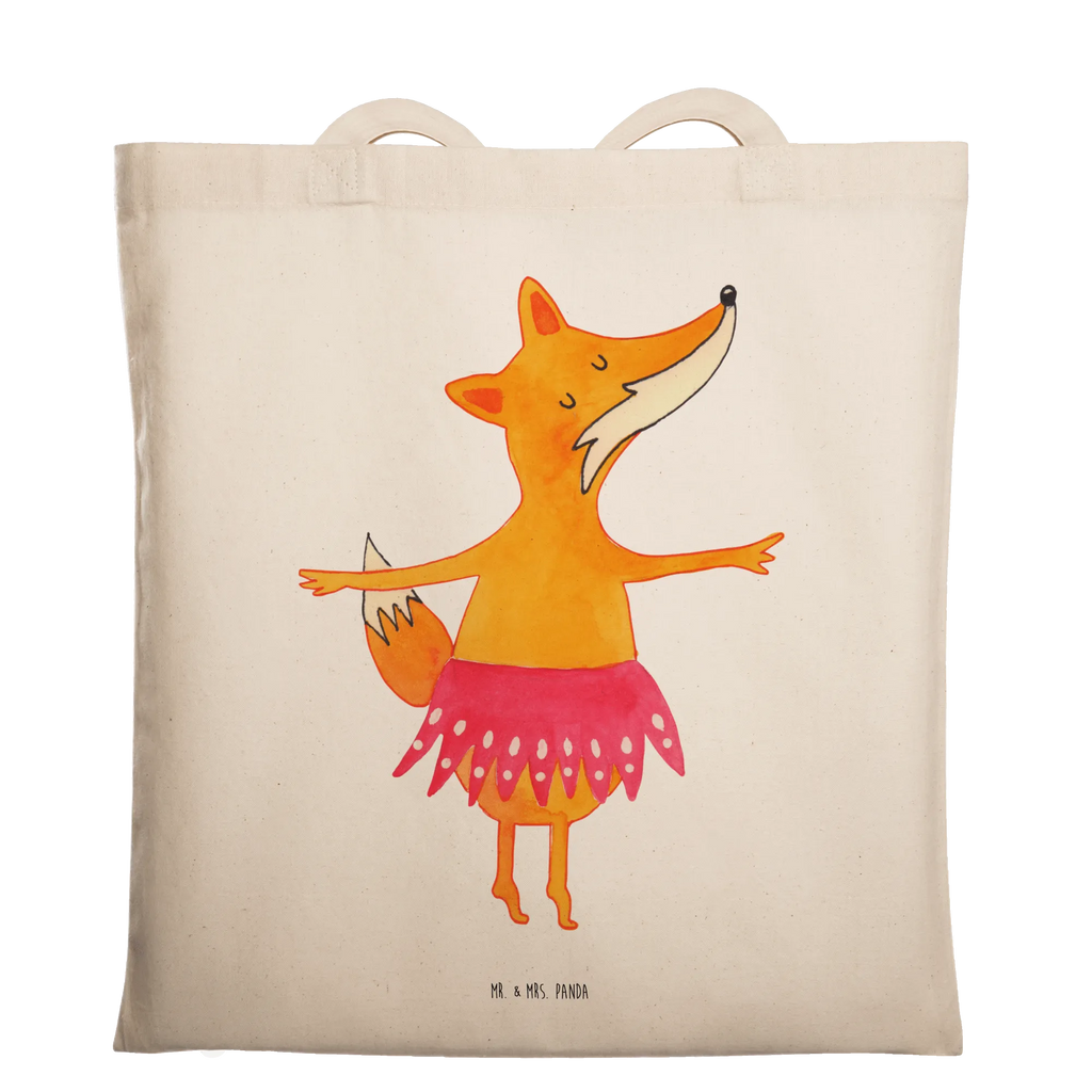 Tragetasche Fuchs Ballerina Beuteltasche, Beutel, Einkaufstasche, Jutebeutel, Stoffbeutel, Tasche, Shopper, Umhängetasche, Strandtasche, Schultertasche, Stofftasche, Tragetasche, Badetasche, Jutetasche, Einkaufstüte, Laptoptasche, Fuchs, Fuchs Spruch, Füchse, Füchsin, Ballerina, Ballett, Tänzerin, Tanzen, Party, Einladung, Geburtstag