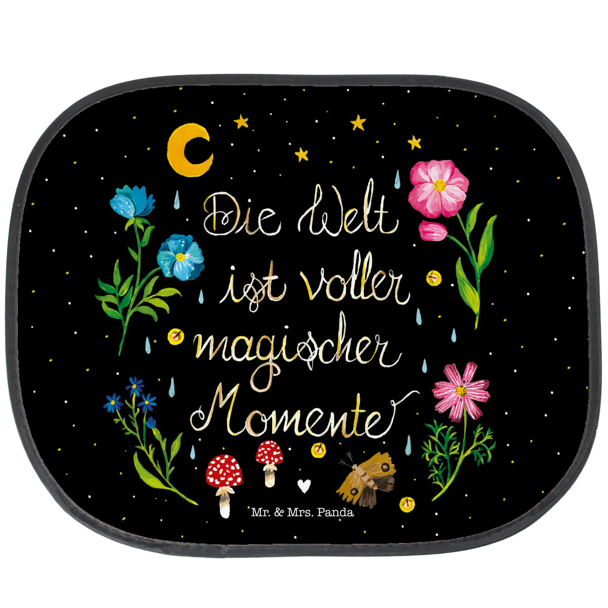 Car sun shade Magic World back seat, car, family, sun protection, windows, children, gift, sun visor, Nature, joy of life, love, wisdom, saying beautiful, flowers, black, Magic moments, motivation, magic, night, saying positive