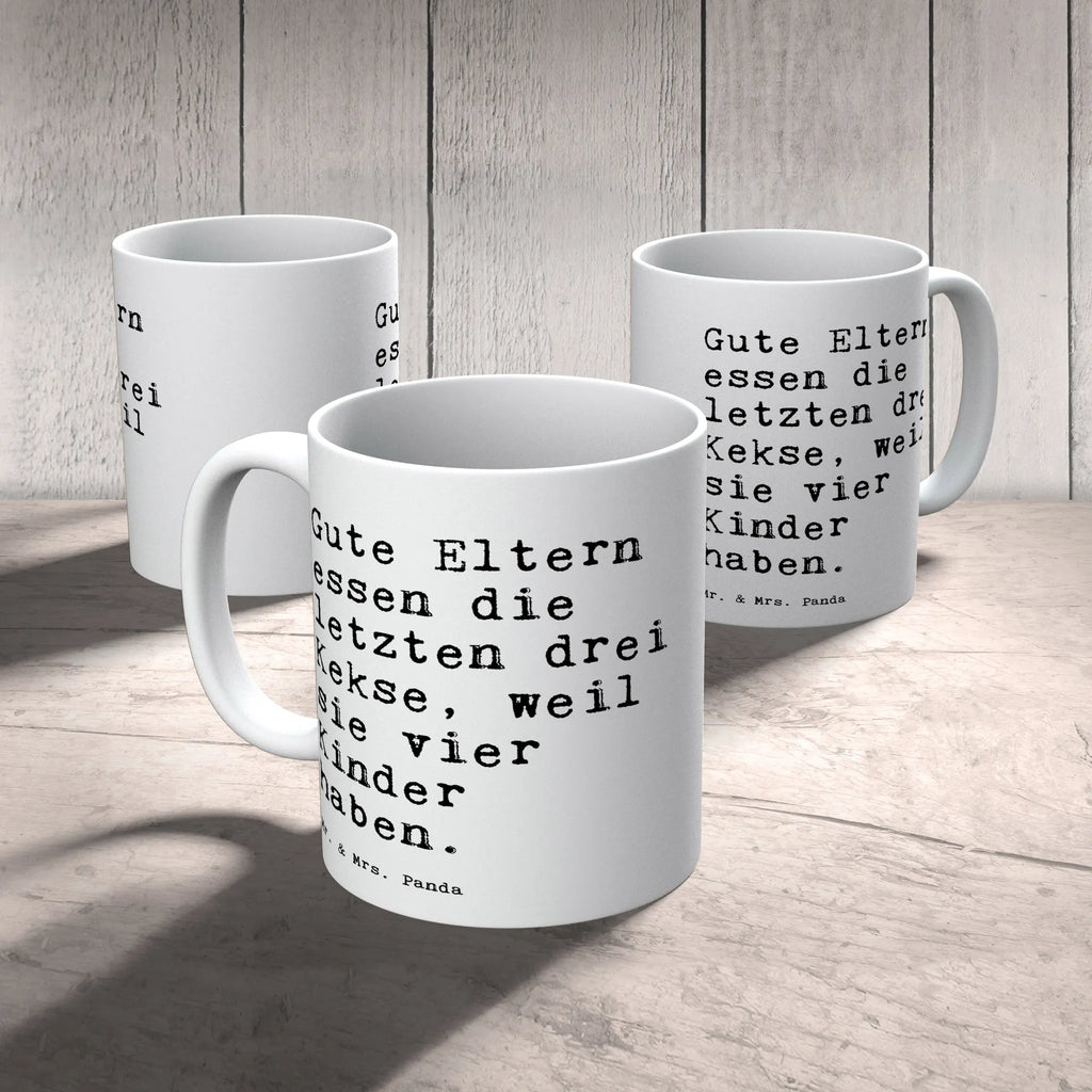 Tasse Sprüche und Zitate Gute Eltern essen die letzten drei Kekse, weil sie vier Kinder haben. Porzellantasse, Tasse, Teetasse, Kaffeetasse, Geschenktasse, Keramiktasse, Tasse mit Motiven, Tasse mit Zitaten, Bürotasse, Spruch, Sprüche, lustige Sprüche, Weisheiten, Zitate, Spruch Geschenke, Spruch Sprüche Weisheiten Zitate Lustig Weisheit Worte