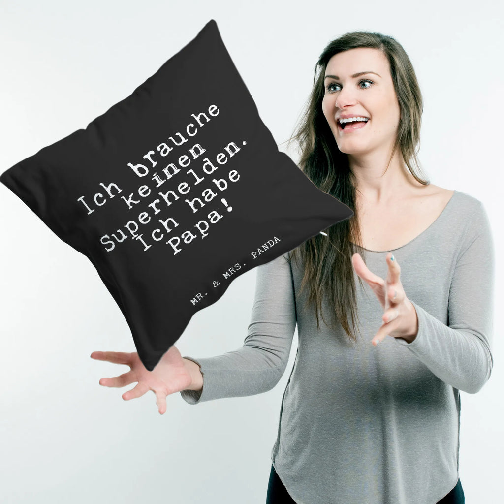 Cushion Ich brauche keinen Superhelden.... 40x40, pad, settee, pillow case, 40 x 40, soft, bedroom, pillows, Pillow, bed, cushion, sofa, fluffy, couch, saying, sayings, funny, wisdom, quotes, Glizzer Spell Proverbs Wisdom Quotes Funny Wisdom Words
