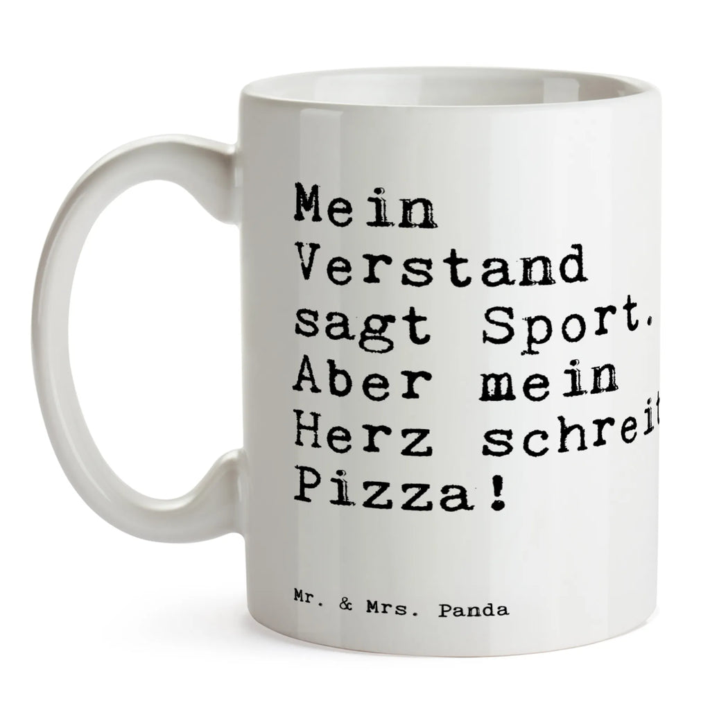 Tasse Sprüche und Zitate Mein Verstand sagt Sport. Aber mein Herz schreit Pizza! Keramiktasse, Geschenktasse, Kaffeetasse, Bürotasse, Porzellantasse, Tasse mit Zitaten, Tasse, Tasse mit Motiven, Teetasse, Spruch, Sprüche, lustige Sprüche, Weisheiten, Zitate, Spruch Geschenke, Spruch Sprüche Weisheiten Zitate Lustig Weisheit Worte
