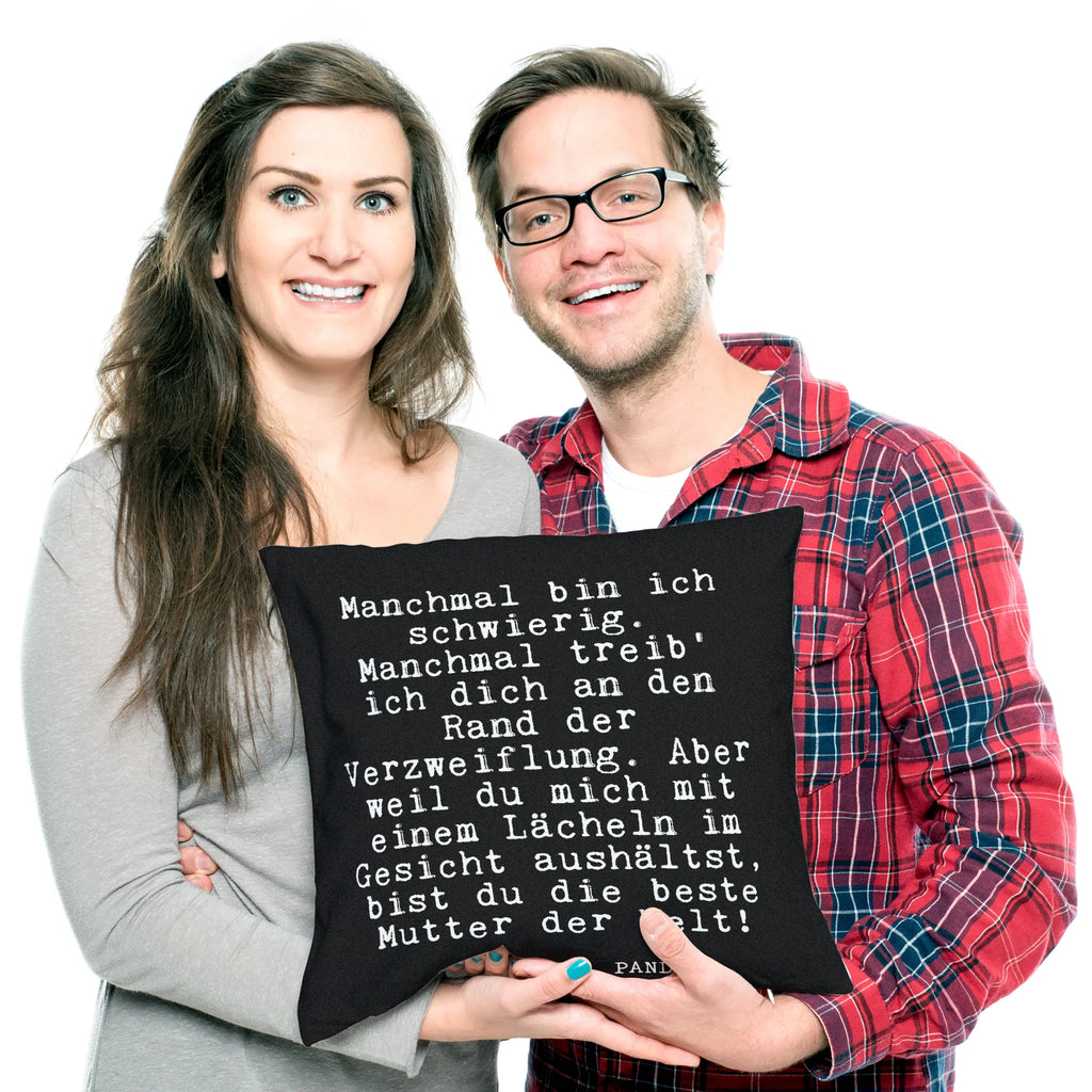 Cushion Manchmal bin ich schwierig.... bed, pad, pillow case, bedroom, Pillow, sofa, 40x40, 40 x 40, cushion, couch, soft, settee, fluffy, pillows, saying, sayings, funny, wisdom, quotes, Glizzer Spell Proverbs Wisdom Quotes Funny Wisdom Words