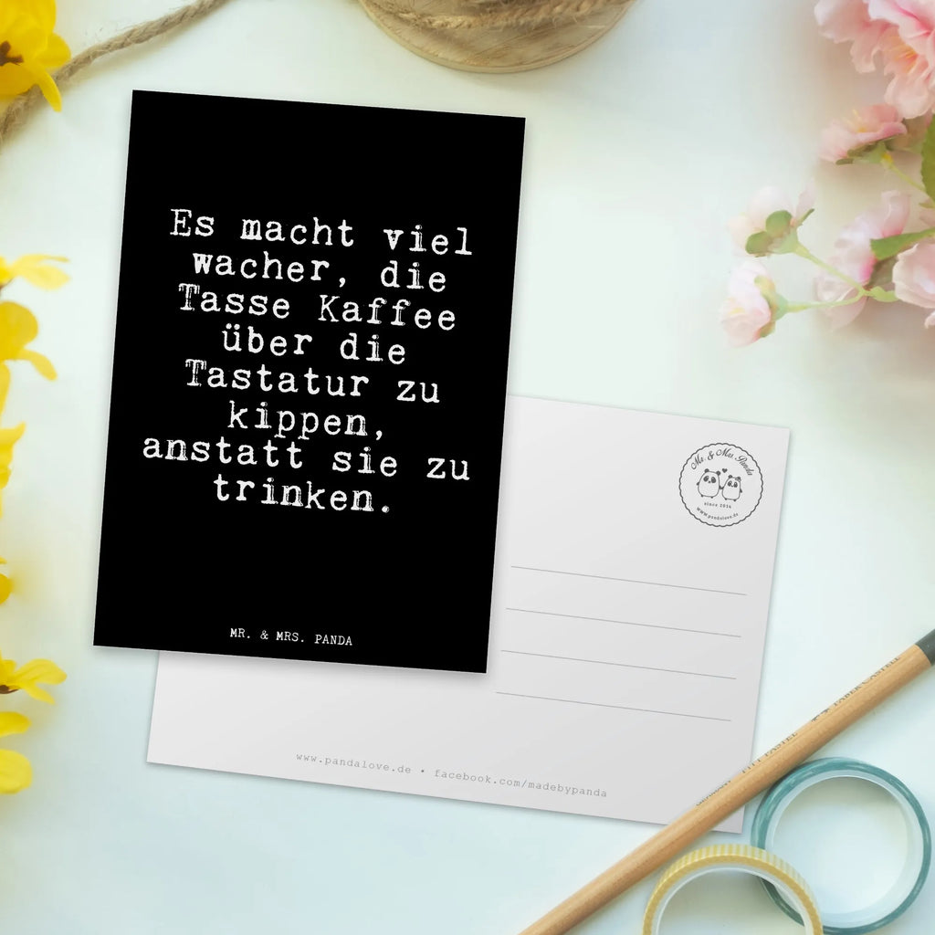 Postcard Es macht viel wacher,... paper, gift card, Postcard, invitation card, letter, card, gift, postcards, invitation, saying, sayings, funny, wisdom, quotes, Glizzer Spell Proverbs Wisdom Quotes Funny Wisdom Words
