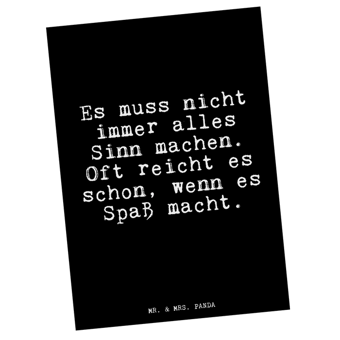 Postkarte Es muss nicht immer...