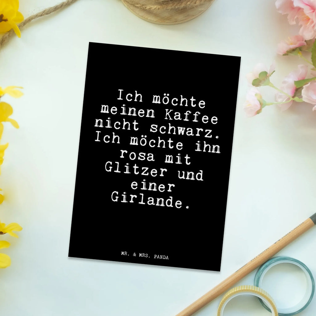 Pocztówka Ich möchte meinen Kaffee... Przysłowie, przysłowia, zabawne przysłowia, mądrości, cytaty, prezenty z przysłowiami