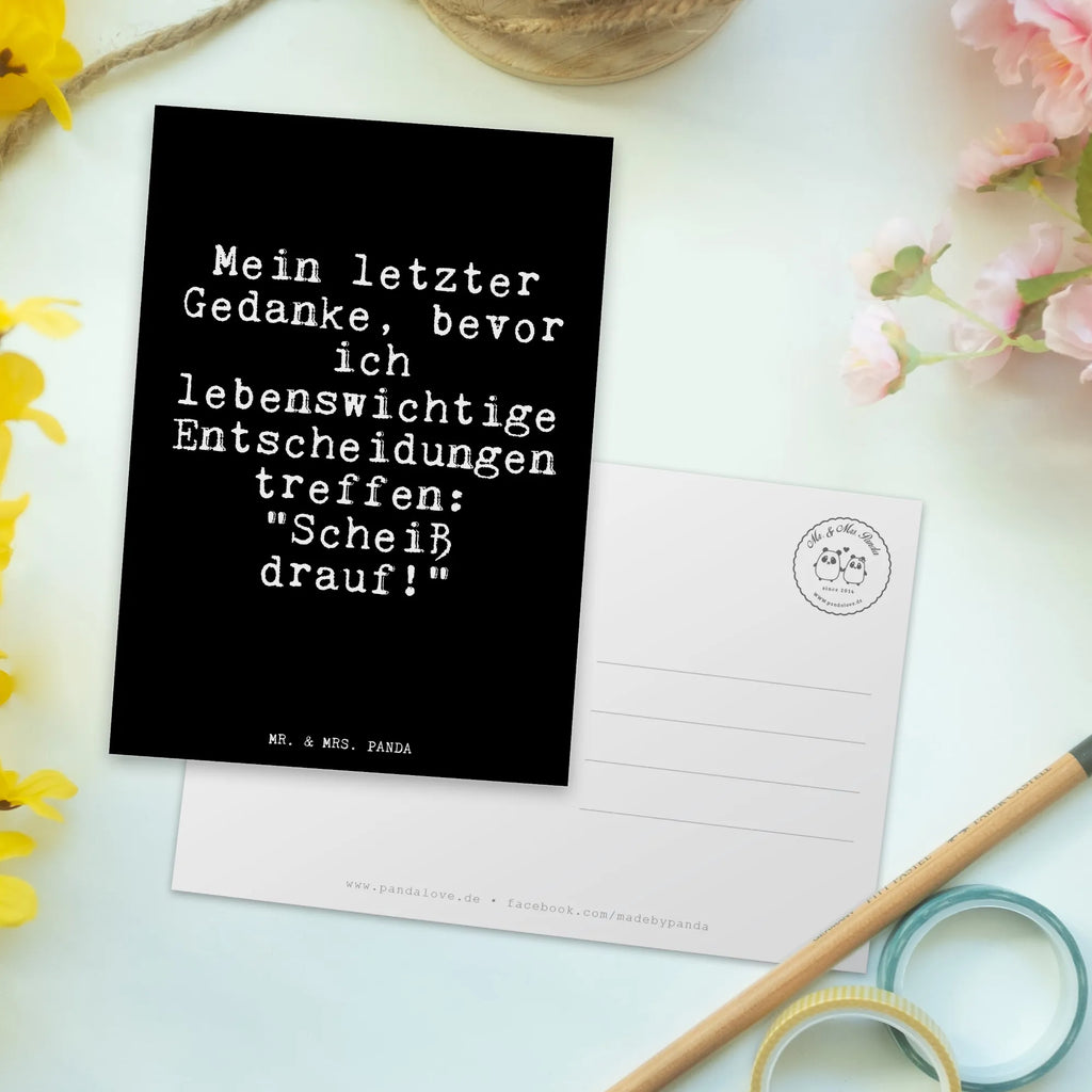 Postcard Mein letzter Gedanke, bevor... Postcard, postcards, invitation card, gift card, letter, card, gift, paper, invitation, saying, sayings, funny, wisdom, quotes, Glizzer Spell Proverbs Wisdom Quotes Funny Wisdom Words