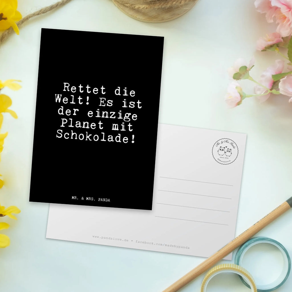 Postcard Rettet die Welt! Es... Postcard, paper, postcards, card, invitation, invitation card, letter, gift, gift card, saying, sayings, funny, wisdom, quotes, Glizzer Spell Proverbs Wisdom Quotes Funny Wisdom Words