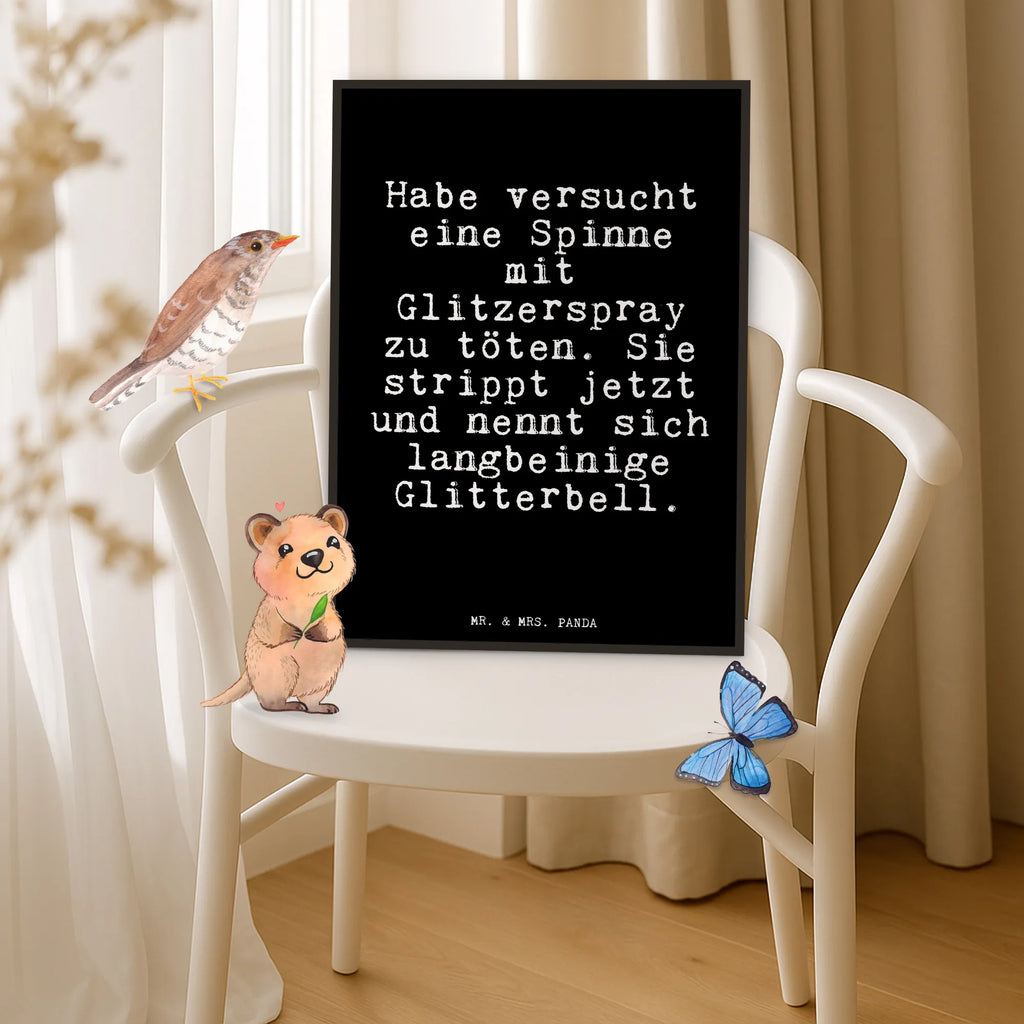 Poster Habe versucht eine Spinne... saying, sayings, funny, wisdom, quotes, Glizzer Spell Proverbs Wisdom Quotes Funny Wisdom Words