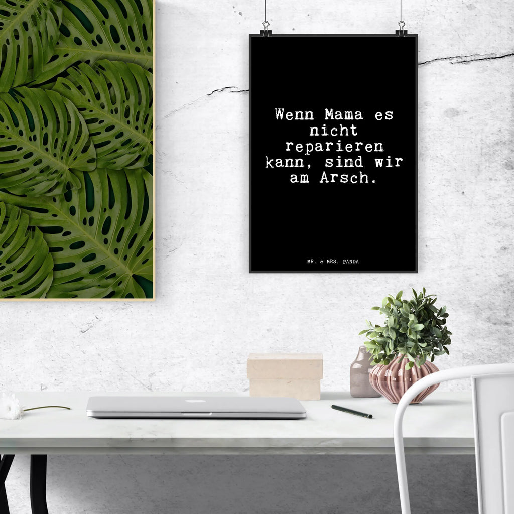 Poster Wenn Mama es nicht... Design Poster, Wandschmuck, Deko Poster, Poster, Designposter, Deko Bild, Mr. & Mrs. Panda Poster, Wanddeko Bild, Posterdruck, wanddruck, Bild, drucke, Plakat, Wandposter, grafikposter, wanddeko, kunstdruck poster, Panda Poster, Wanddekoration, Wandbild, typografie poster, Kunstdruck, wandkunst, kunstposter, Weisheiten, Zitate, Lustige Sprüche, Spruch, Spruch Geschenke, Sprüche, Glizer Spruch Sprüche Weisheiten Zitate Lustig Weisheit Worte