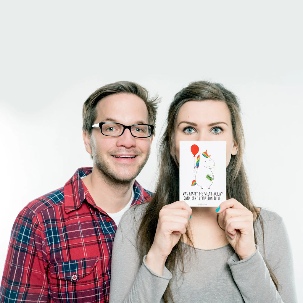 Postkarte Einhorn Luftballon bildkarte, einzelkarte, Grußkarte, Motivkarte, Ansichtskarten, spruchkarte, Designkarte, Ansichtskarte, Postkarte, Kunstkarten, kunstkarte, Fotokarte, Postkarten, Unicorn, Einhorn, Einhörner, Einhorn Deko, Luftballon, Geld, Freundin, Lebenslust, Geschenk, Freude