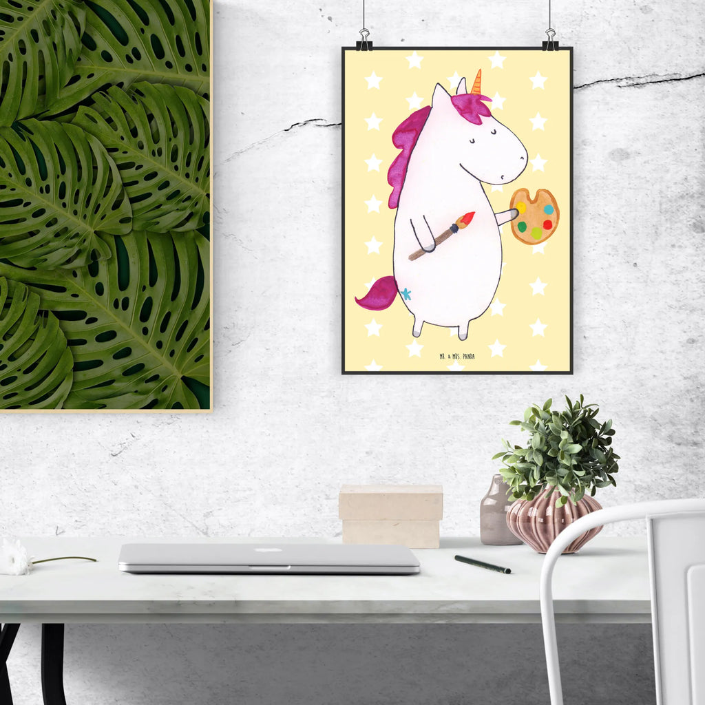 Poster unicorn Artist unicorn, unicorns, Brush, Painter gift, Artist, Artist present, Pen, English, Painting, Unicorn, Gift, Artist gift, Drawing, World