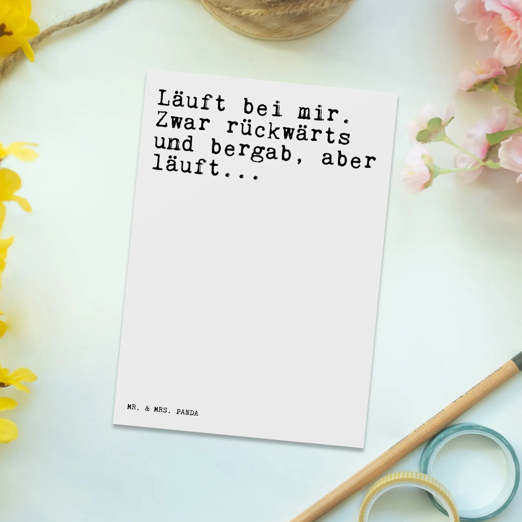 Pocztówka Läuft bei mir. Zwar... Postkarte, Karte, Geschenkkarte, Grußkarte, Einladung, Ansichtskarte, Geburtstagskarte, Einladungskarte, Dankeskarte, Ansichtskarten, Einladung Geburtstag, Einladungskarten Geburtstag, Spruch, Sprüche, lustige Sprüche, Weisheiten, Zitate, Spruch Geschenke, Spruch Sprüche Weisheiten Zitate Lustig Weisheit Worte