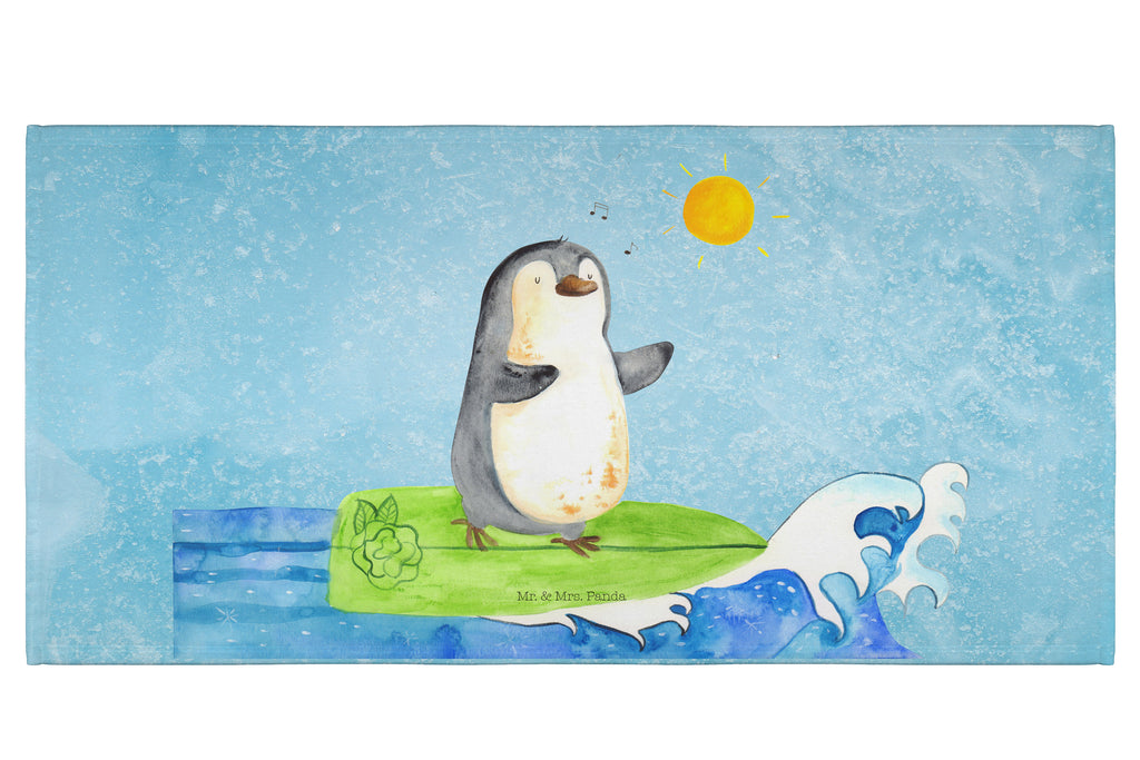 Handtuch Pinguin Surfer Gästetuch, Reisehandtuch, Sport Handtuch, Frottier, Kinder Handtuch, Pinguin, Pinguine, surfen, Surfer, Hawaii, Urlaub, Wellen, Wellen reiten, Portugal