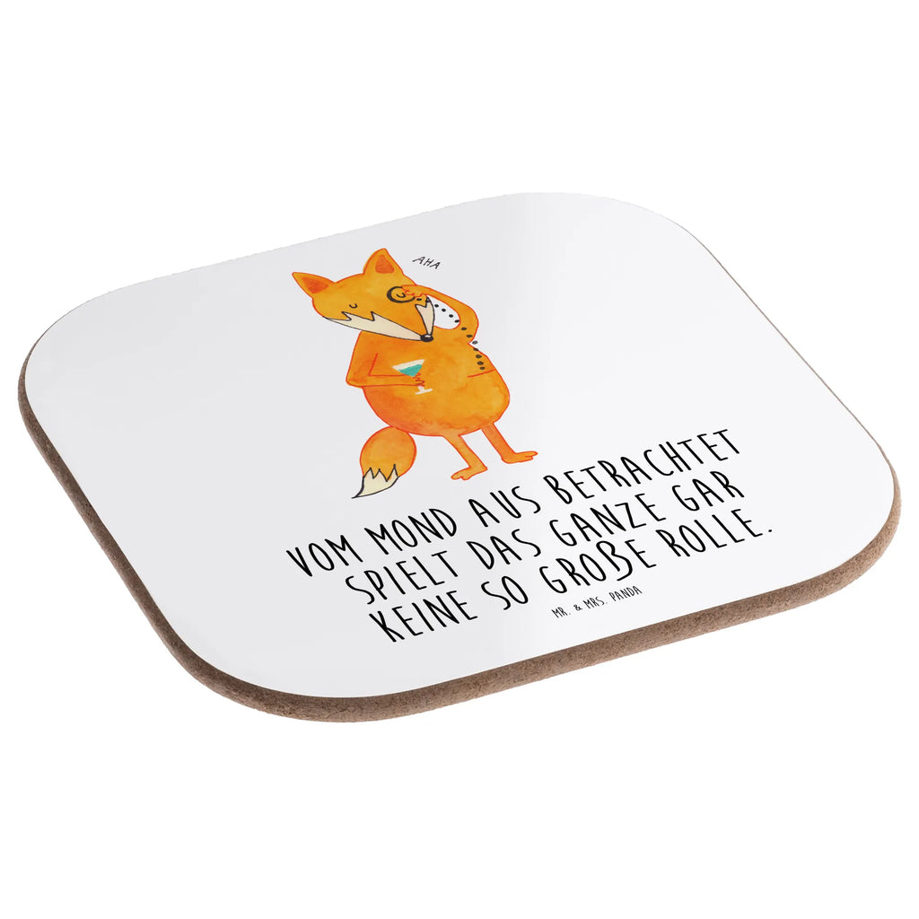 Square coaster Fox lord gifts, presents, glass coasters, party, breakfast, gift, Coasters, fox, foxes, forest wildlife, clever as a fox, animal lover, lovesickness gift, problem solving, motivation saying, words of consolation, saying funny