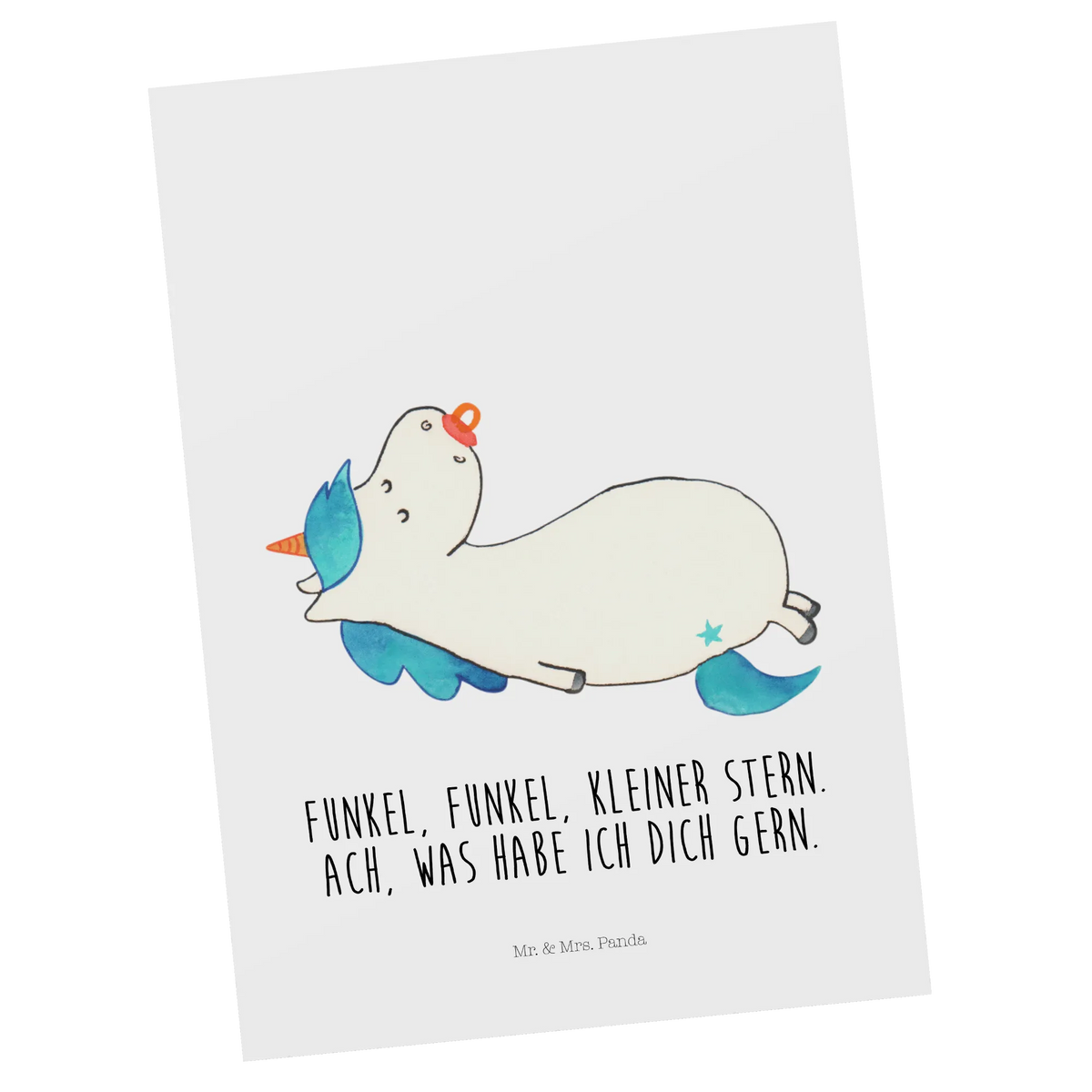 Postcard unicorn dummy Ansichtskarte, spruchkarte, einzelkarte, kunstkarte, bildkarte, Grußkarte, Kunstkarten, Fotokarte, Postkarte, Postkarten, Designkarte, Motivkarte, Ansichtskarten, Unicorn, Einhorn, Einhörner, Einhorn Deko, Geburtstag, Geschenk Geburt, Baby, Kleinkind, Geburt, Mutter, Mama, Säugling, Schnuller