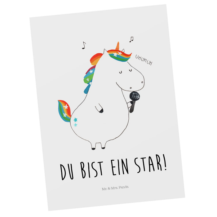 Postkarte Einhorn Sänger