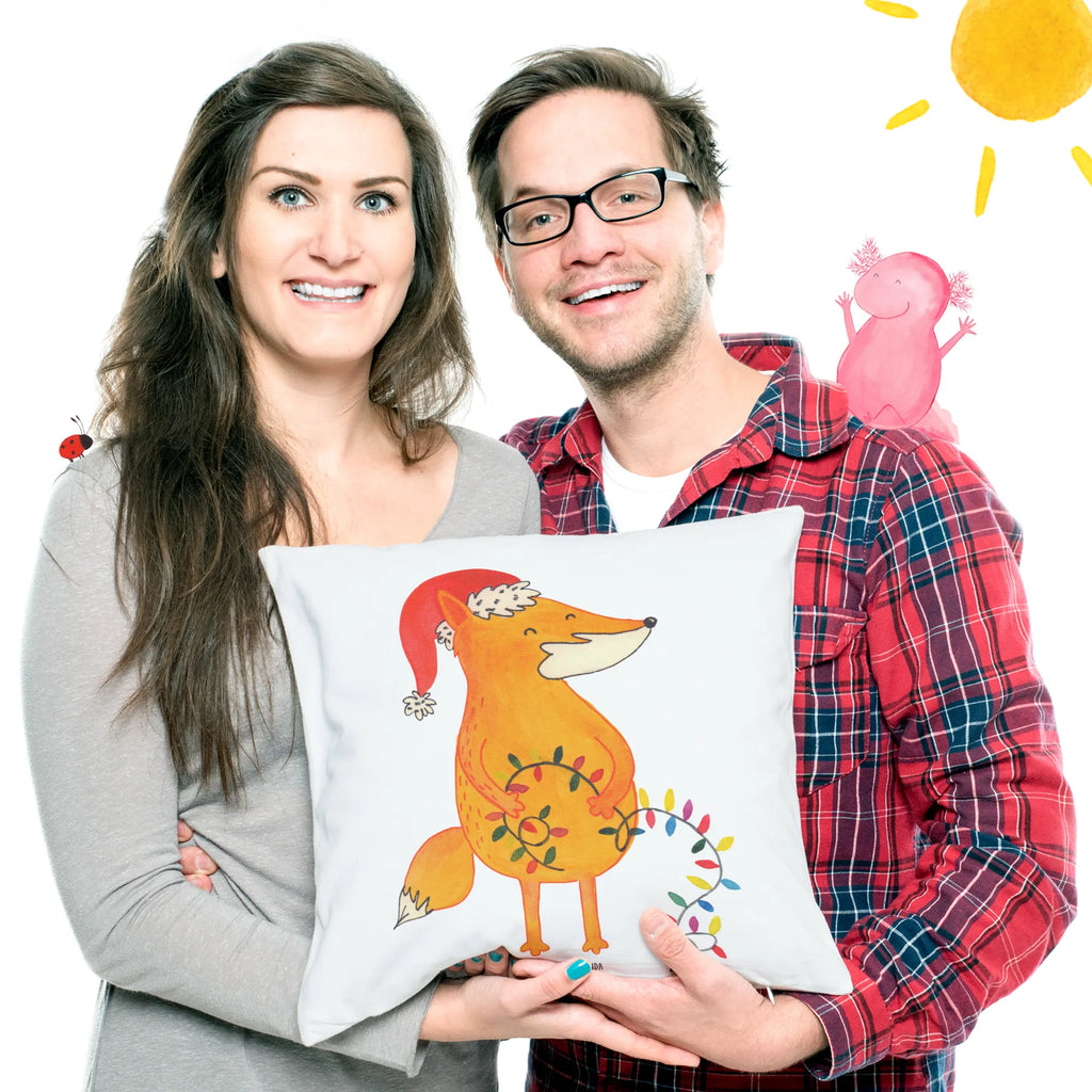 40x40 poduszka lis Boże Narodzenie Zima, Boże Narodzenie, dekoracje świąteczne, Mikołaj, Adwent, Wigilia, zimowy motyw