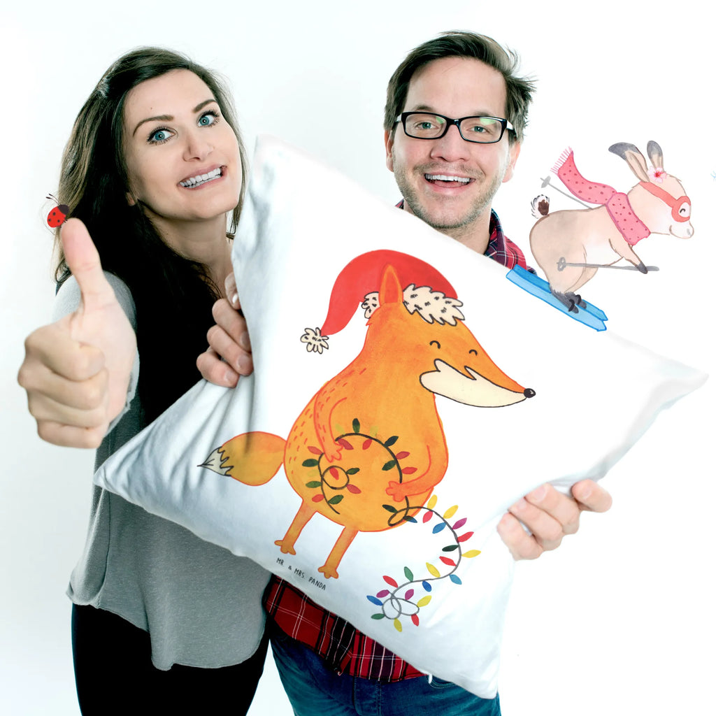 40x40 poduszka lis Boże Narodzenie Zima, Boże Narodzenie, dekoracje świąteczne, Mikołaj, Adwent, Wigilia, zimowy motyw