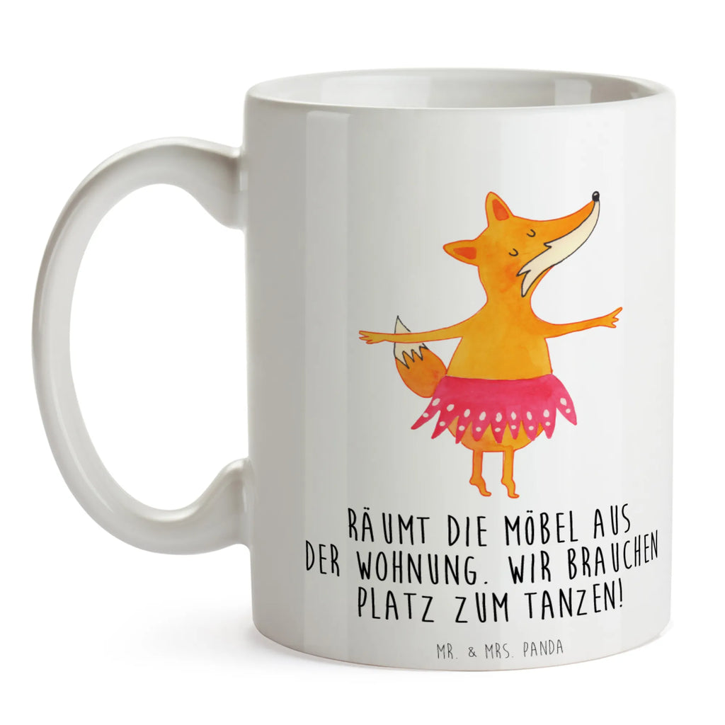 Tasse Fuchs Ballerina Porzellantasse, Tasse, Bürotasse, Teetasse, Keramiktasse, Kaffeetasse, Tasse mit Motiven, Tasse mit Zitaten, Geschenktasse, Fuchs, Geburtstag, Tänzerin, Ballerina, Füchse, Füchsin, Ballett, Fuchs Spruch, Party, Einladung, Tanzen