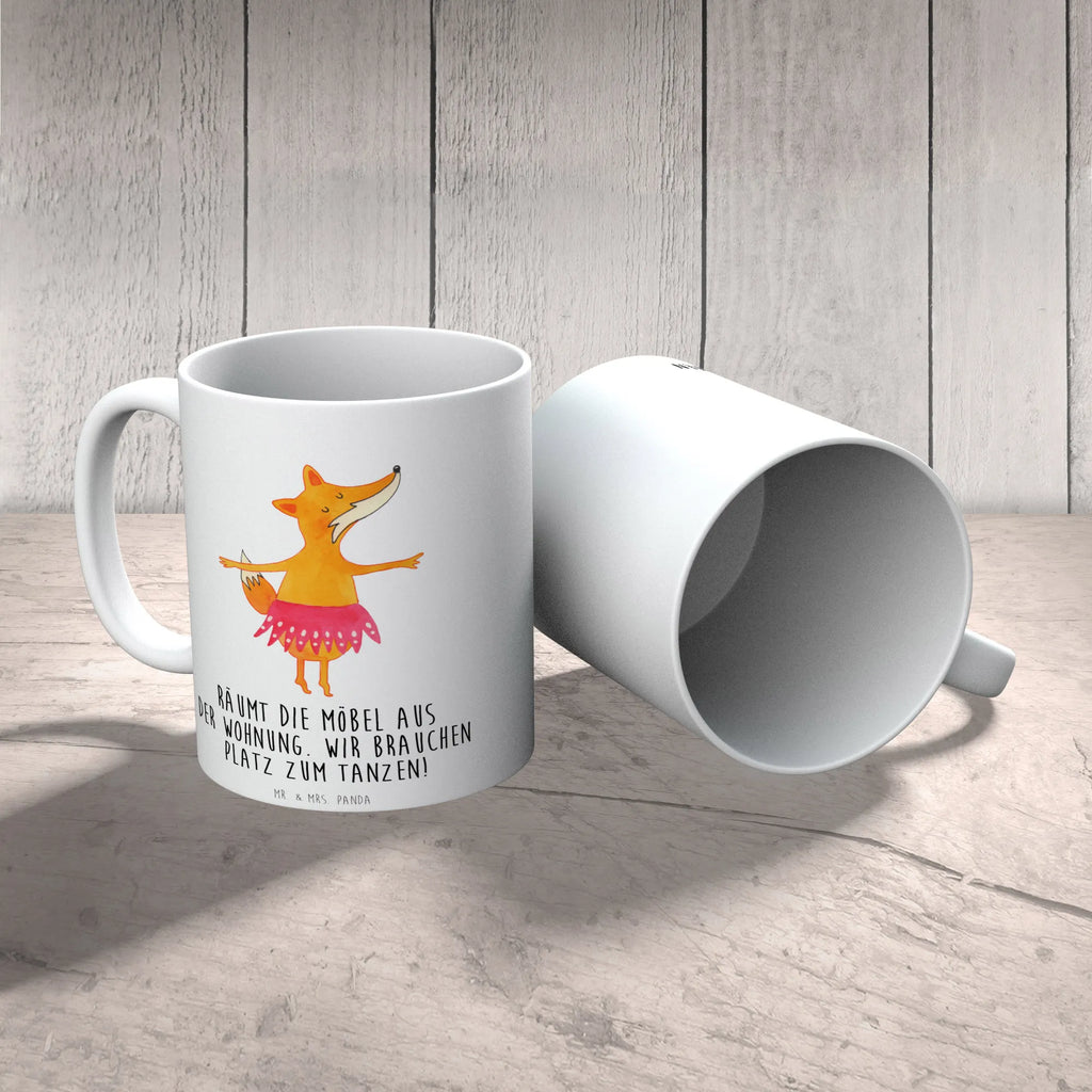 Tasse Fuchs Ballerina Porzellantasse, Tasse, Bürotasse, Teetasse, Keramiktasse, Kaffeetasse, Tasse mit Motiven, Tasse mit Zitaten, Geschenktasse, Fuchs, Geburtstag, Tänzerin, Ballerina, Füchse, Füchsin, Ballett, Fuchs Spruch, Party, Einladung, Tanzen