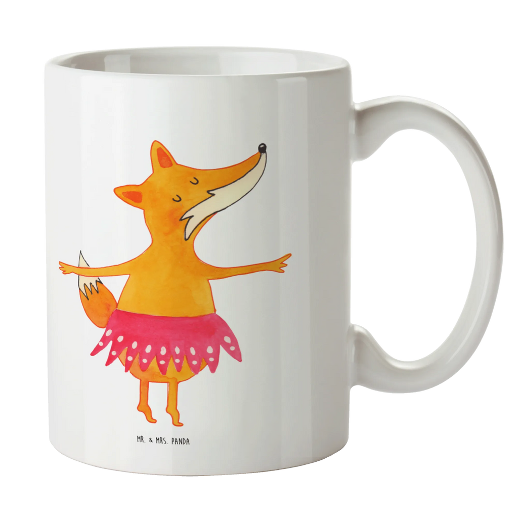 Tasse Fuchs Ballerina Porzellantasse, Tasse, Bürotasse, Teetasse, Keramiktasse, Kaffeetasse, Tasse mit Motiven, Tasse mit Zitaten, Geschenktasse, Fuchs, Geburtstag, Tänzerin, Ballerina, Füchse, Füchsin, Ballett, Fuchs Spruch, Party, Einladung, Tanzen