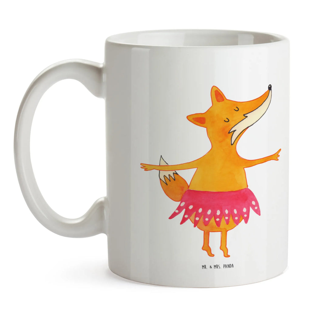 Tasse Fuchs Ballerina Porzellantasse, Tasse, Bürotasse, Teetasse, Keramiktasse, Kaffeetasse, Tasse mit Motiven, Tasse mit Zitaten, Geschenktasse, Fuchs, Geburtstag, Tänzerin, Ballerina, Füchse, Füchsin, Ballett, Fuchs Spruch, Party, Einladung, Tanzen