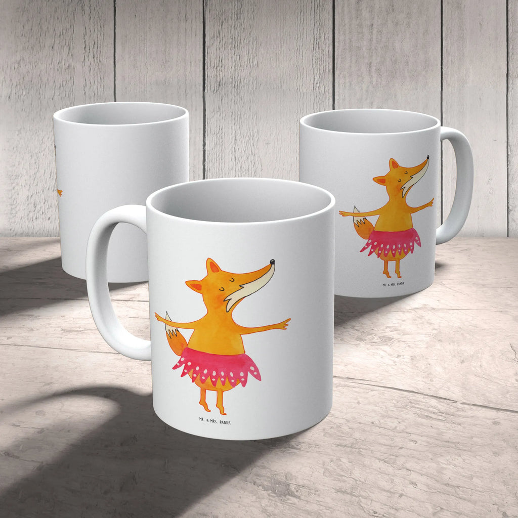Tasse Fuchs Ballerina Porzellantasse, Tasse, Bürotasse, Teetasse, Keramiktasse, Kaffeetasse, Tasse mit Motiven, Tasse mit Zitaten, Geschenktasse, Fuchs, Geburtstag, Tänzerin, Ballerina, Füchse, Füchsin, Ballett, Fuchs Spruch, Party, Einladung, Tanzen