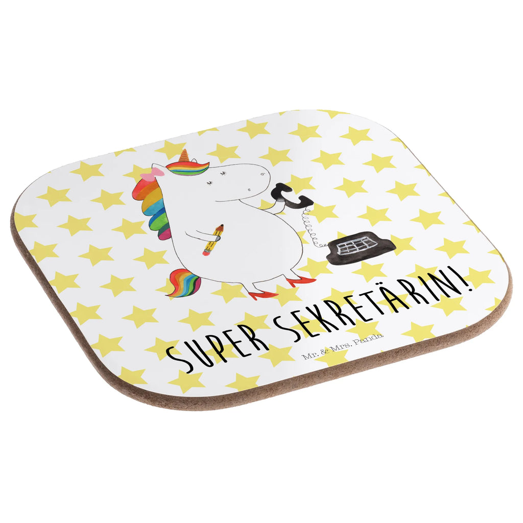 Square coaster unicorn secretary Coasters, glass coasters, breakfast, gifts, presents, gift, party, unicorn, unicorns, Secretary, office worker, secretary present, gift colleg, attorney, tax office, office help, office