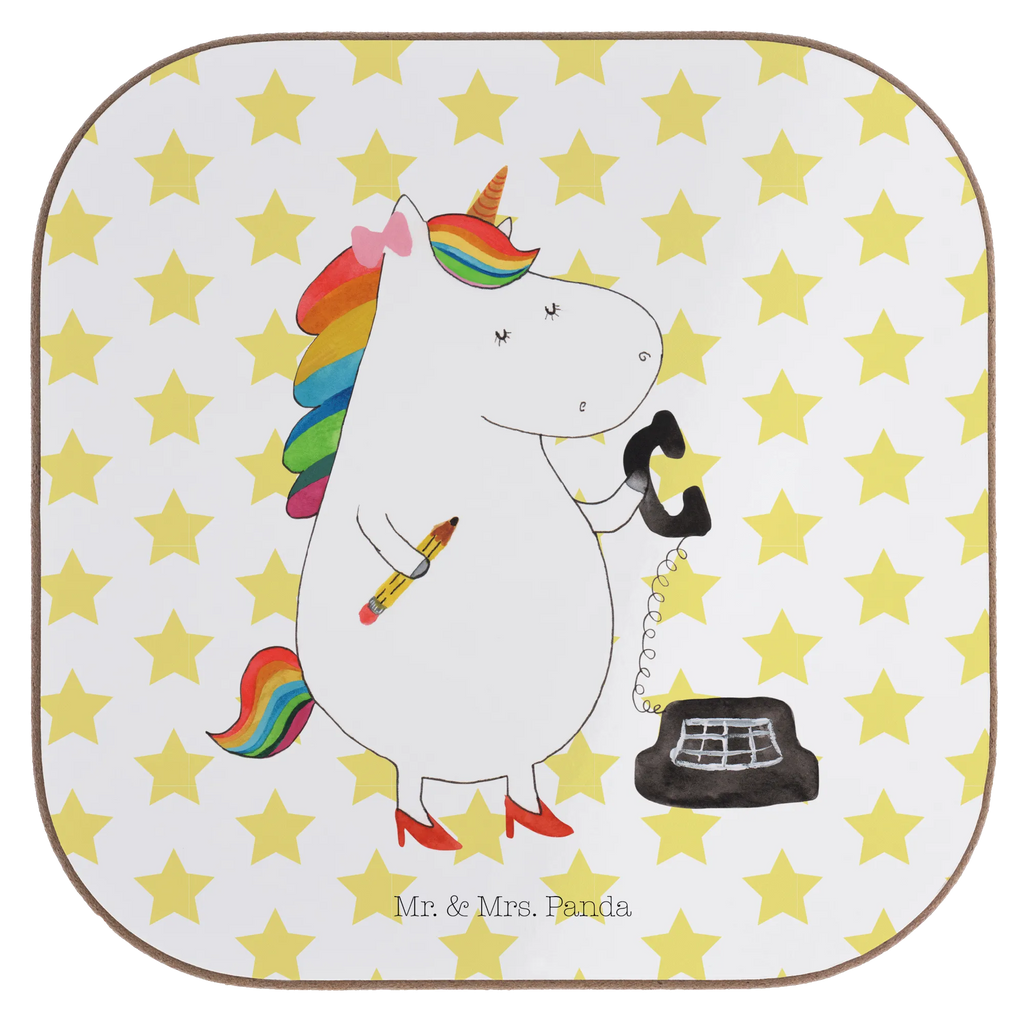 Square coaster unicorn secretary Coasters, glass coasters, breakfast, gifts, presents, gift, party, unicorn, unicorns, Secretary, office worker, secretary present, gift colleg, attorney, tax office, office help, office