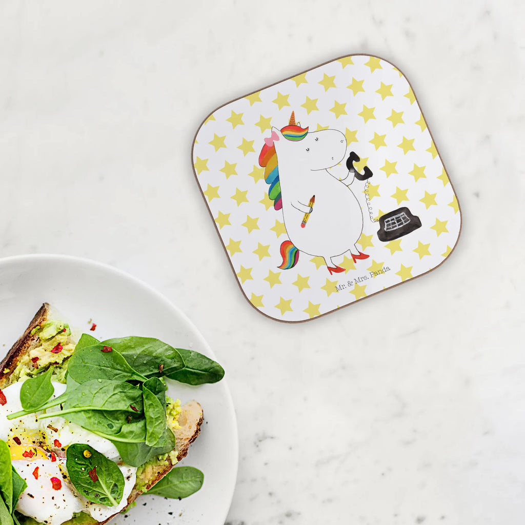 Square coaster unicorn secretary Coasters, glass coasters, breakfast, gifts, presents, gift, party, unicorn, unicorns, Secretary, office worker, secretary present, gift colleg, attorney, tax office, office help, office